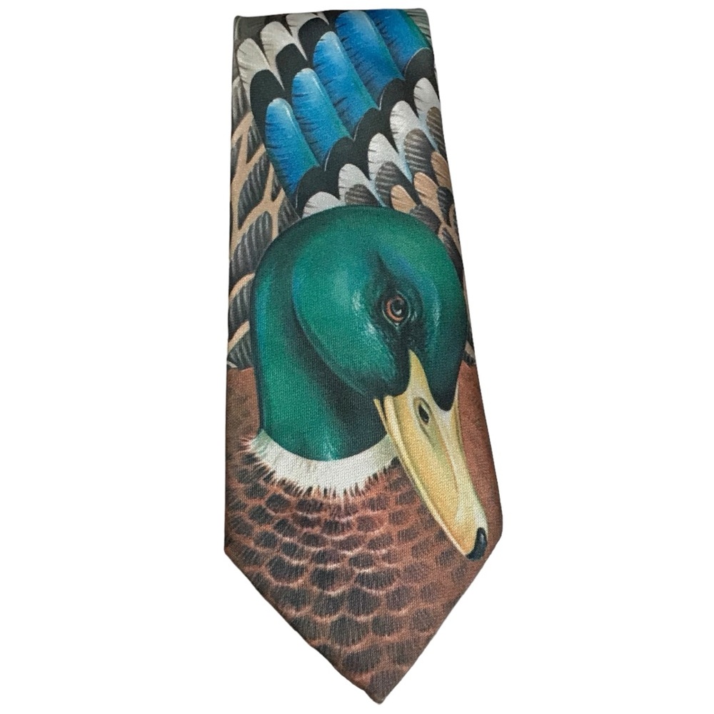 Primitive Instinct Mallard Duck Full Body Men’s Neck Tie USA Bird Hunting